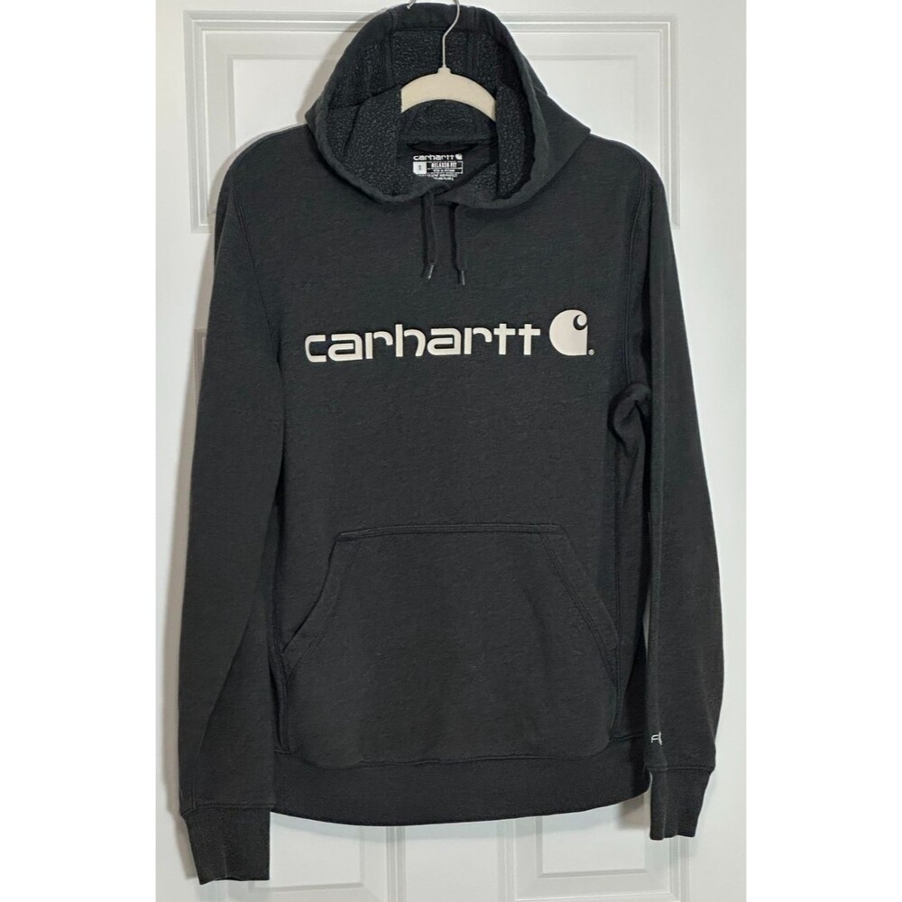 Carhartt Dark Gray White Force Relaxed Fit Graphic Hooded Sweatshirt S